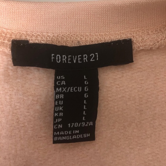 Forever 21 Peach Cropped Sweatshirt Sweater (Large - Picture 6 of 6
